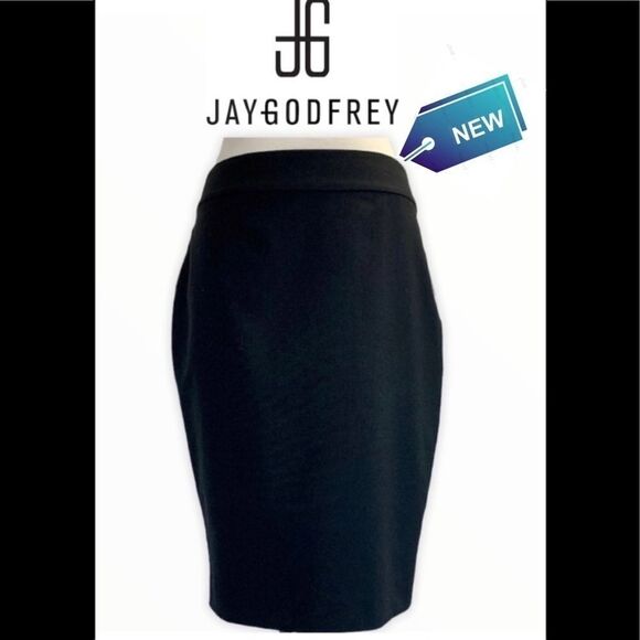 Jay Godfrey for Cintas Black lined pencil skirt NWT business career office Sz 8 - Picture 10 of 10